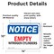 Signmission Empty Nitrogen Cylinders OSHA Notice Sign, Vinyl Decal, 14in W x 10in L, 2PK OS-2PACK-NS-D-1014-L-15622 - alternate 4